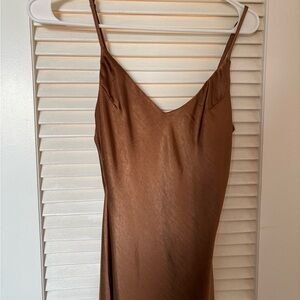 OAK + FORT Brown Midi Dress